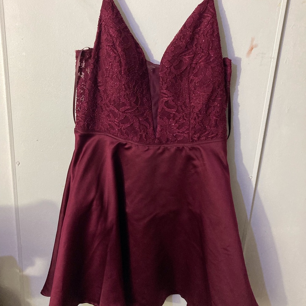 City Triangles Rich Burgundy Fabric